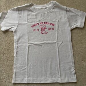 Bella Canvas White Kids T-Shirt with Pink Western Design